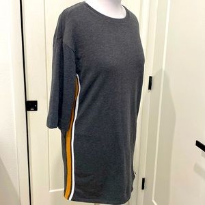 Zara Trafaluc Shift Dress, Charcoal Gray With Striped Sides |Size Small